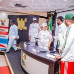 Sanwo-Olu Receives National Sports Festival Touch of Unity, Wishes Team Lagos Success