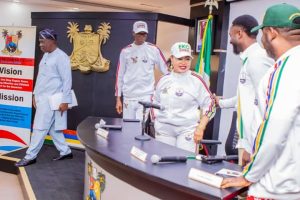 Sanwo-Olu Receives National Sports Festival Touch of Unity, Wishes Team Lagos Success